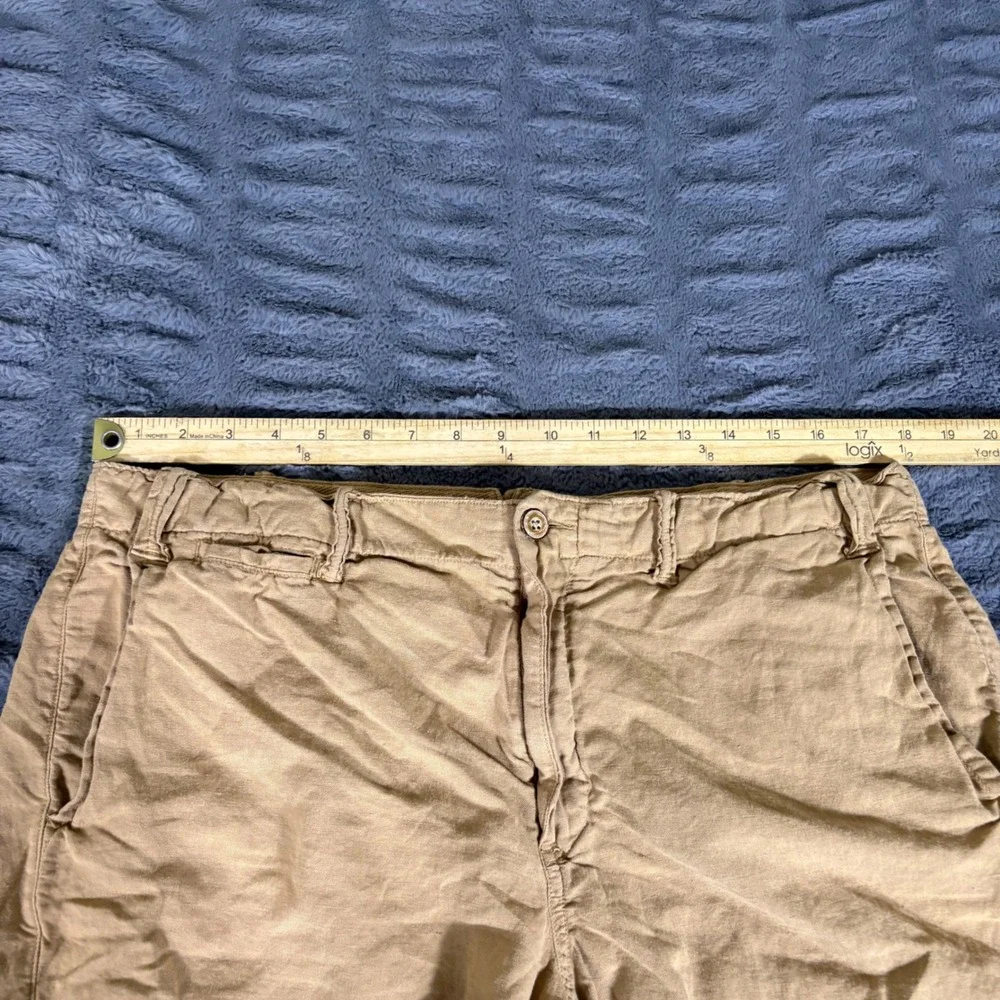 Polo Ralph Lauren Mens 36 Tan Linen Cotton Blend Straight Fit Chino Shorts AQ497